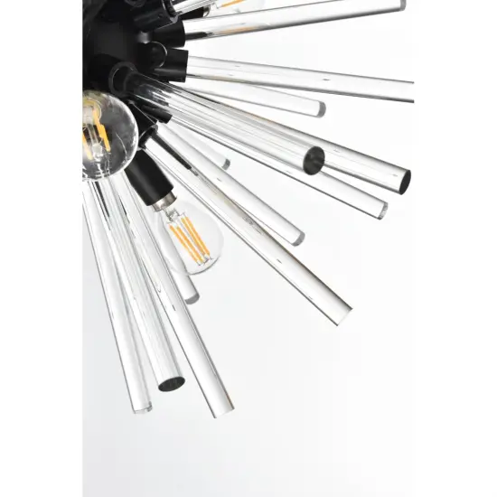 Sienna 18 inch crystal rod wall sconce in black {6}