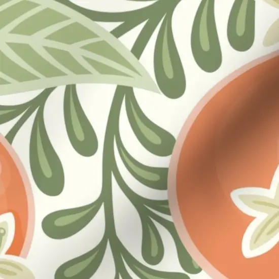 Various Fabrics by the Yard or Fat Quarter Green Orange Fruit Citrus Garden Oranges Botanical Italy Grove Orchard Floral Large Scale Custom Printed Fabric by Spoonflower {7}