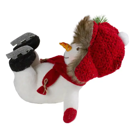 Northlight Fallen Ice Skating Snowman Christmas Figure - 10" White {6}