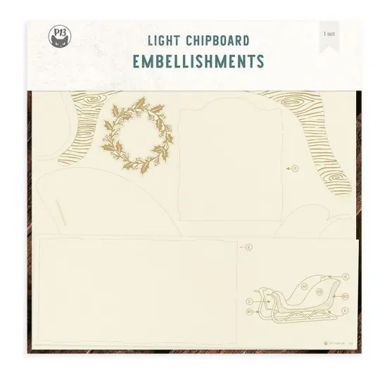 Santa's Workshop Light Chipboard 3D Base 12"X12"-Sleigh {1}