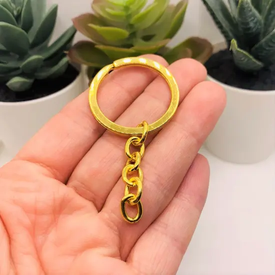 4, 20 or 50 Pieces: Gold Split Ring Key Chain Starter Base {2}