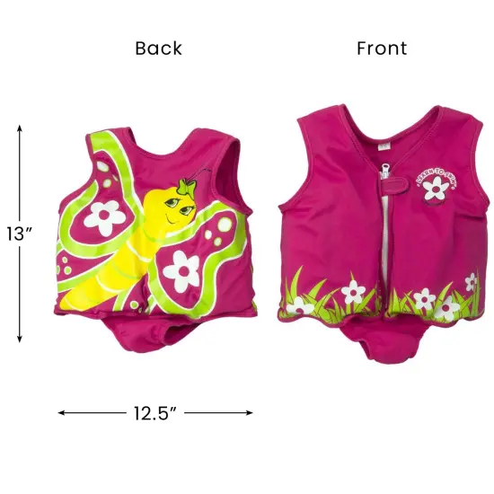 Pool Central Pink Intermediate Butterfly with Flowers Swim Vest for Children Ages 3-6 {4}