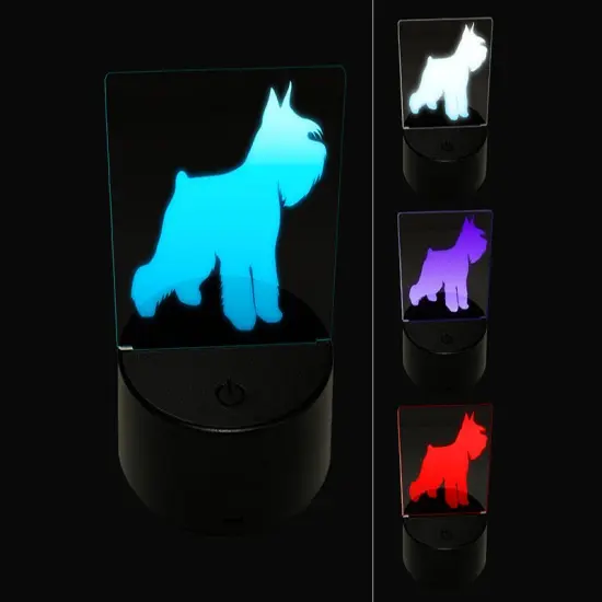 Miniature Schnauzer Dog Solid 3D Illusion LED Night Light Sign Nightstand Desk Lamp {1}