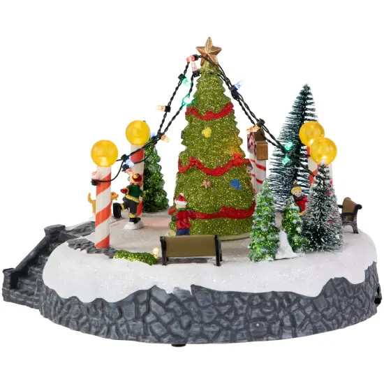 Northlight Animated and Musical Ice Skaters Christmas Scene LED Lighted Village Display - 9" Multi {7}
