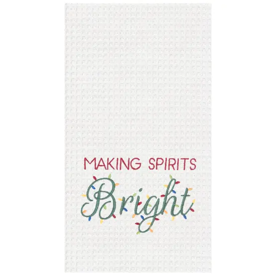 Making Spirits Bright Waffle Weave Kitchen Towel {1}