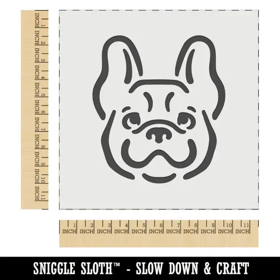 Happy French Bulldog Frenchie Dog Head Wall Cookie DIY Craft Reusable Stencil {1}