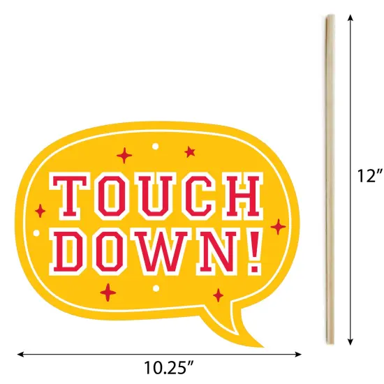 Big Dot of Happiness In My Football Era - Red and Gold Sports Party Photo Booth Props Kit - 20 Count {7}