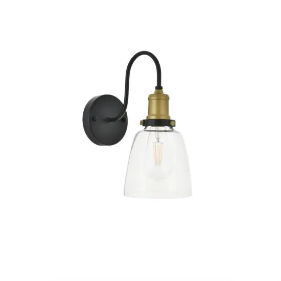 Felicity 1 light brass and black Wall Sconce {3}