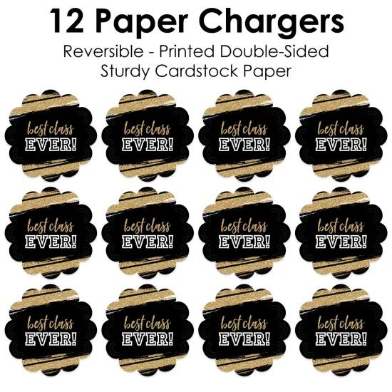 Big Dot of Happiness Reunited - School Class Reunion Party Round Table Decorations - Paper Chargers - Place Setting For 12 {7}