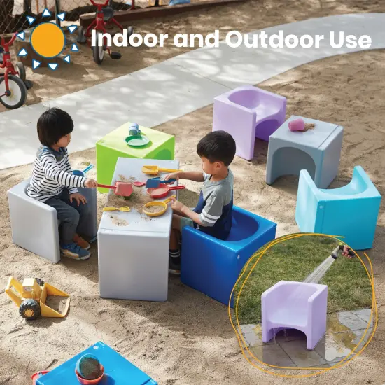 Tri-Me 3-In-1 Cube Chair, Kids Furniture Light Purple {5}