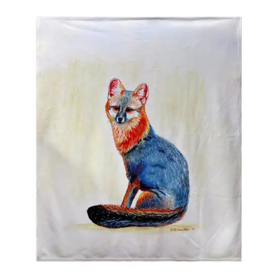 Betsy Drake Gray Fox Throw Multicolor {1}