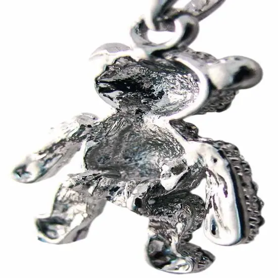 Rhinestone Encrusted Teddy Bear Pendant / Necklace AB {5}