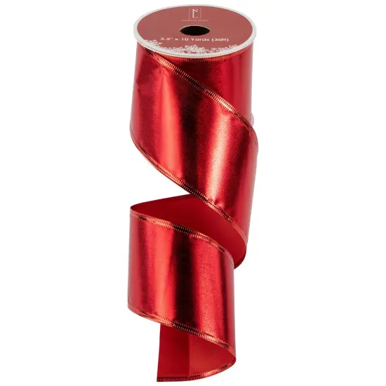 Northlight Shimmering Red Wired Craft Christmas Ribbon 2.5" x 10 Yards {4}