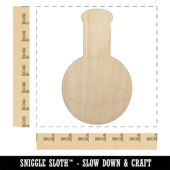 Glass Boiling Flask Chemistry Science Unfinished Wood Shape Piece Cutout for DIY Craft Projects {1}