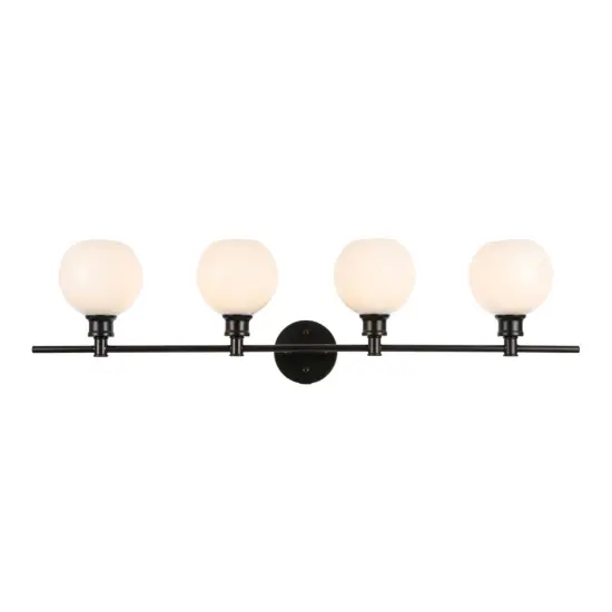 Collier 4 light Black and Frosted white glass Wall sconce {1}