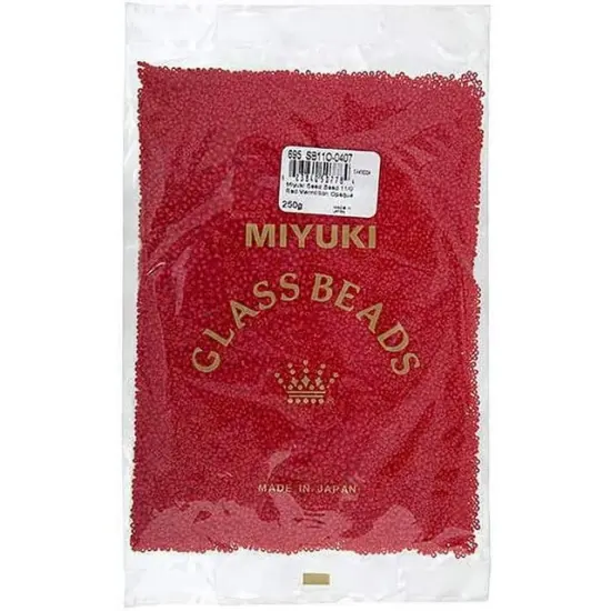 Miyuki 250g Opaque Round Rocailles Seed Beads, 11/0 Red Vermilion #407 {2}