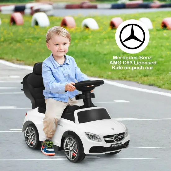 3-in-1 Mercedes Benz Ride-on Toddler Sliding Car White {3}