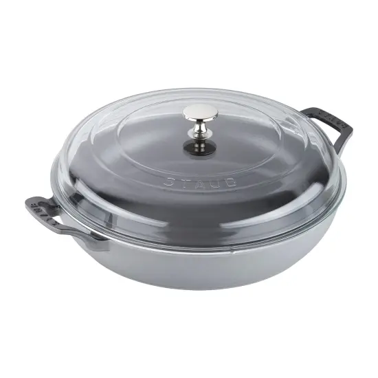 STAUB Cast Iron 3.5-qt Braiser with Glass Lid {4}