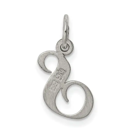 Sterling Silver Small Script Initial Letter S Charm Jewerly 16mm x 10mm {3}