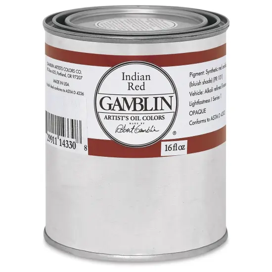 Gamblin Artist's Oil Color - India Red, 16 oz Can {2}