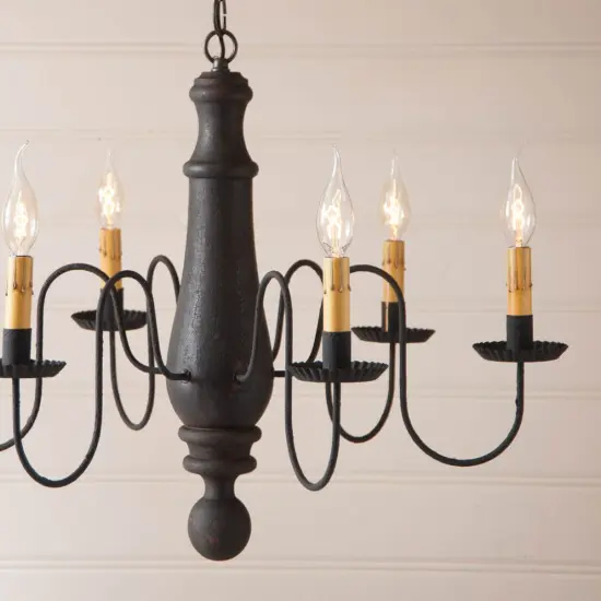 Large Norfolk Chandelier in Hartford Black over Red {4}