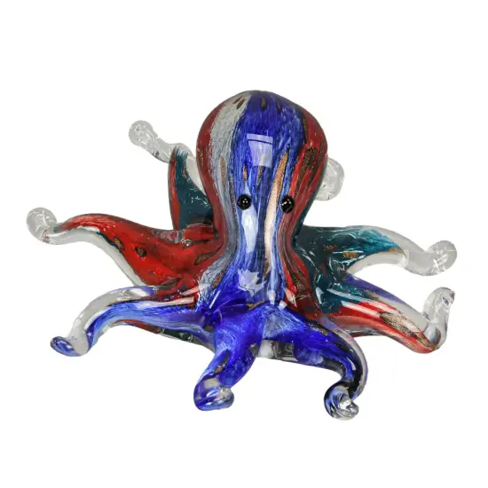 7 In Multicolor Blown Glass Octopus Paperweight Figurine Home Decor Sculpture {1}