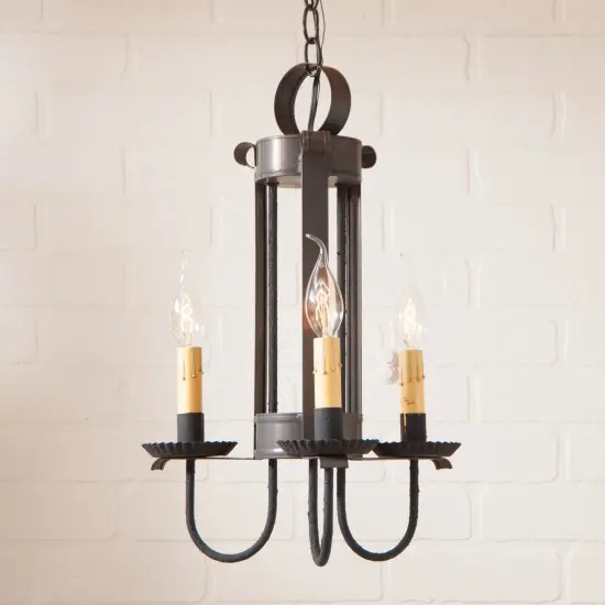 Irvins Country Tinware Large Amherst Hanging Light in Kettle Black {3}