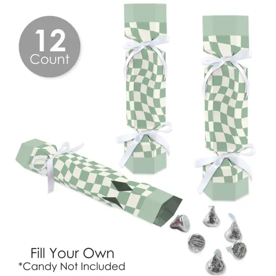 Big Dot of Happiness Sage Green Checkered Party - No Snap Party Table Favors - DIY Cracker Boxes - Set of 12 {4}