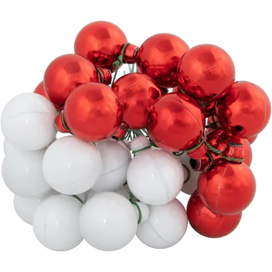 Northlight Shatterproof Ball Ornament Christmas Pick - 6.75" - Red and White {1}