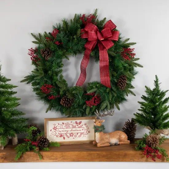 Northlight Rosemary Emerald Angel Pine Artificial Christmas Wreath - 30-Inch, Unlit Green {4}