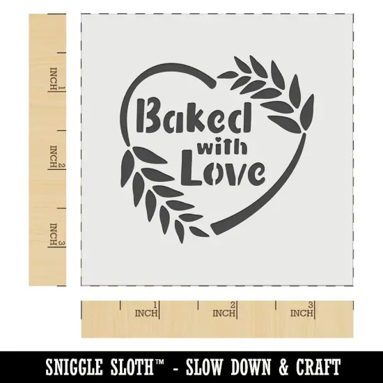 Baked with Love Heart Wheat Wreath Bread Baking Wall Cookie DIY Craft Reusable Stencil {5}