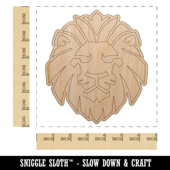 Regal Lion Head Unfinished Wood Shape Piece Cutout for DIY Craft Projects {1}