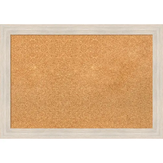 Hardwood Narrow Wood Framed Corkboard, Natural Cork Hardwood White Wash {7}
