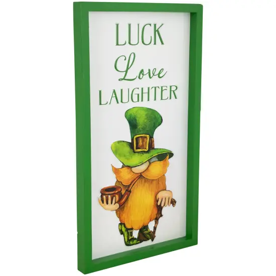 Northlight Luck Love Laughter St. Patricks Day Framed Wall Sign - 18" Green {5}