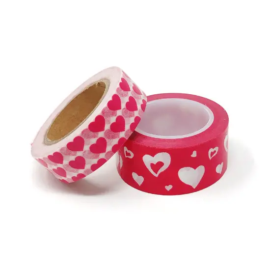 Wrapables 10M L x 15mm W Set of 2 Washi Masking Tape Red and Pink {4}