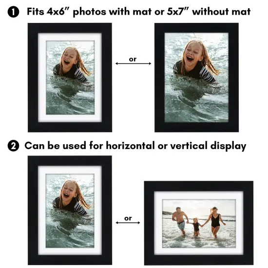 Americanflat Gallery-Style Picture Frame with Mat - Showcase Artwork, Prints, and Photos - Shatter Resistant Glass - Hanging Hardware with Drywall Anchor {11}