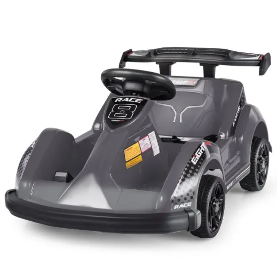 Electric Ride-On Go-Cart with Remote Control and Safety Belt Black {8}