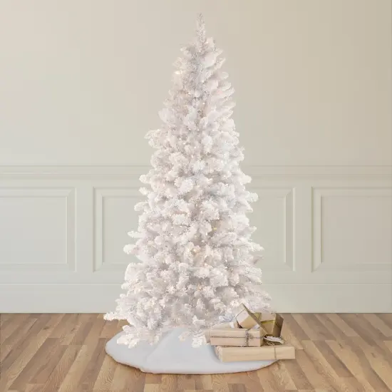 Northlight 9' Pre-Lit Flocked Norway White Pine Artificial Christmas Tree, Warm White LED Lights {3}