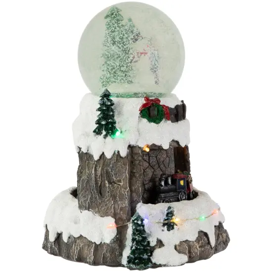 Northlight LED Lighted Animated and Musical Christmas Snowman and Train Snow Globe - 9.25" White {5}
