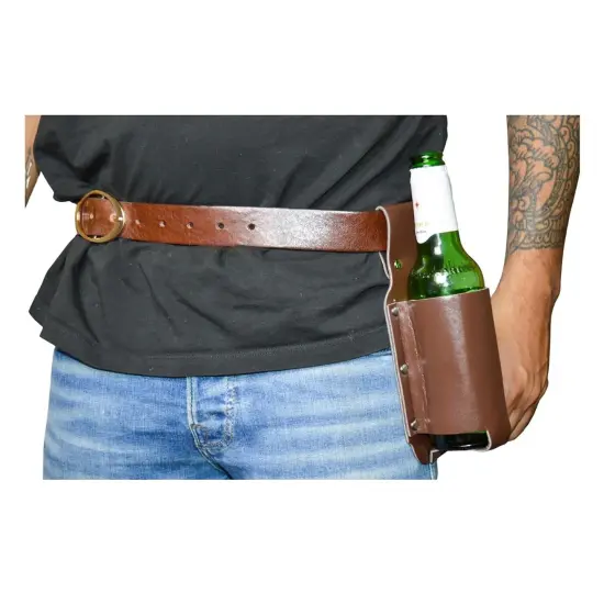 Leatherlike Beverage Holder Adult Costume Accessory | Belt Loop {1}