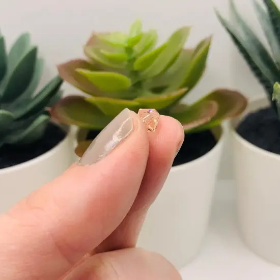 4, 20 or 50 Pieces: 6 mm Bicone Light Pink Imitation Crystal October Birthstone Beads {3}