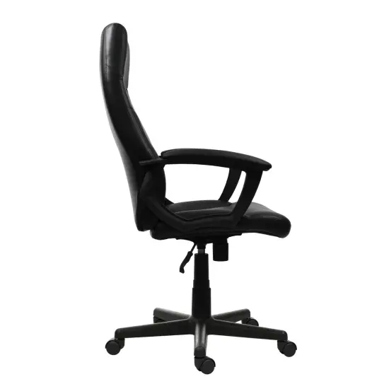 Techni Office Solutions 3.25' Solid Black Ergonomic Medium Back Executive Office Chair {4}