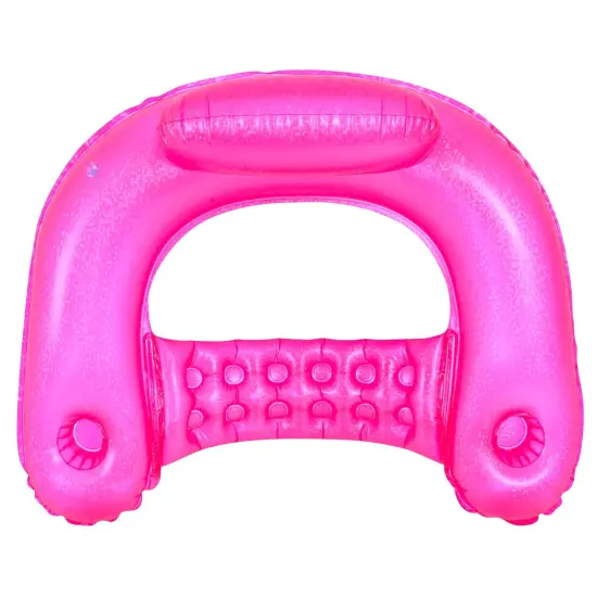 Pool Central Pink Mosaic Water Lounger with Cup Holders and Backrest, 50-Inch {5}