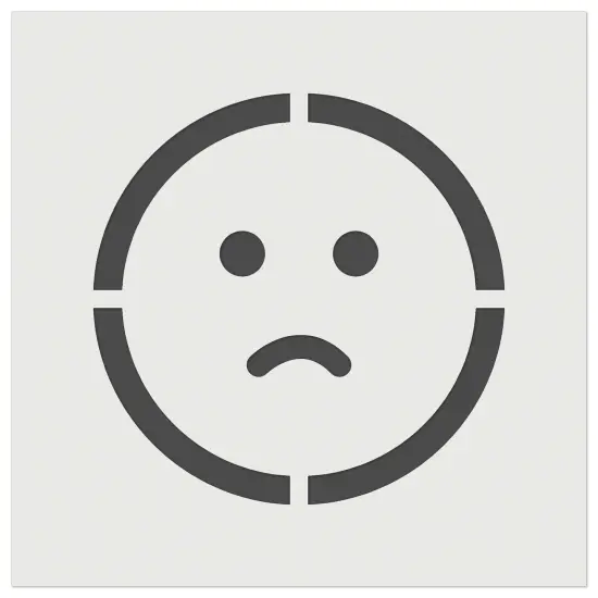 Sad Frown Face Emoticon Wall Cookie DIY Craft Reusable Stencil {2}