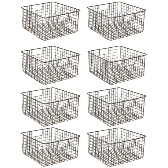 mDesign Metal Wire Food Organizer Basket with Built-In Handles - 12 x 12 x 6 {4}