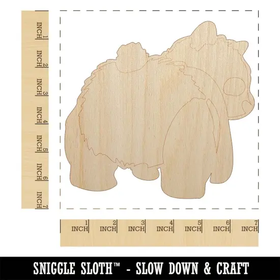 Cute Panda Bear Butt Behind Unfinished Wood Shape Piece Cutout for DIY Craft Projects {1}