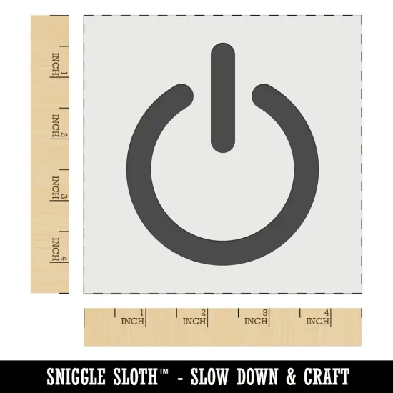Power Symbol On Button Computer Wall Cookie DIY Craft Reusable Stencil {6}