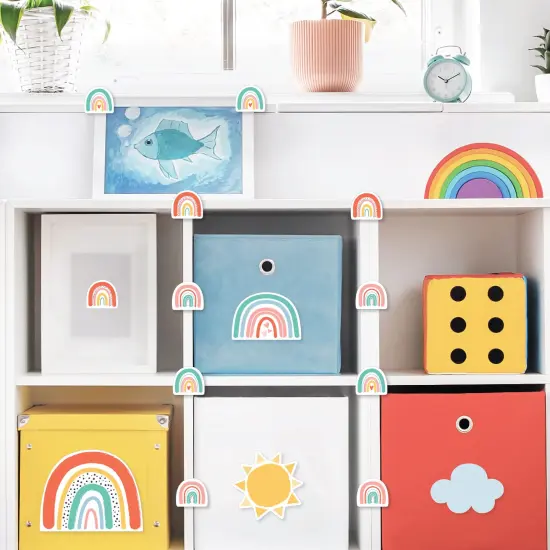 Big Dot of Happiness Pastel Boho Rainbow - DIY Classroom Decorations - Bulletin Board Cut-Outs - Set of 40 {7}