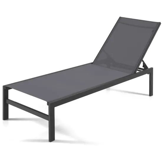 Costway Patio 6-Position Lounge Chair Chaise Aluminium Adjust Recliner {9}