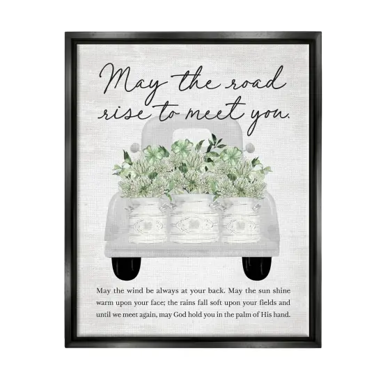 Stupell Industries Country Irish Proverb Framed Floater Canvas Wall Art Gray Floater Frame {7}